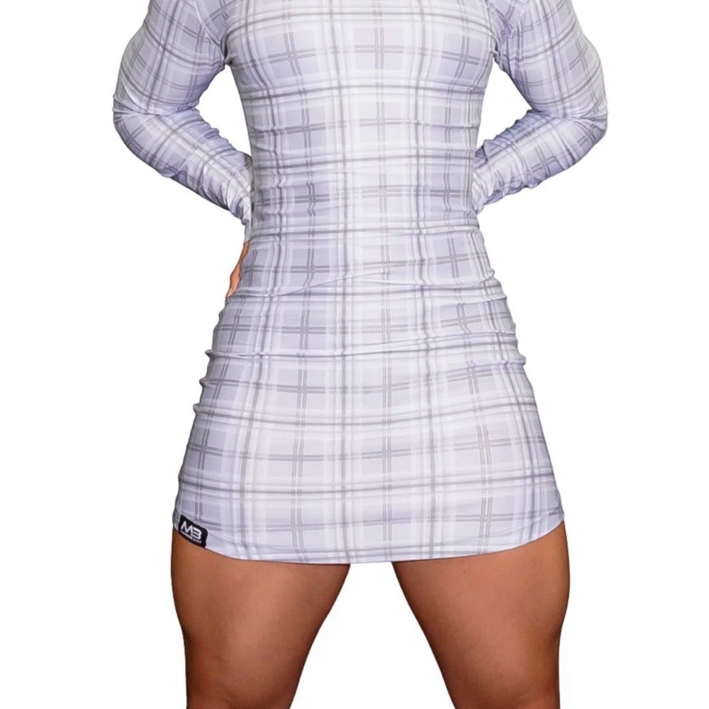 Elegant Long Sleeve Plaid Dress